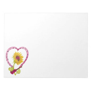 Zonnebloem met een ukelele en Muzieknoten Notitieblok