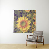 Zonnebloem met filter-effect retro- styleag wandkleed (In Situ (horizontaal))