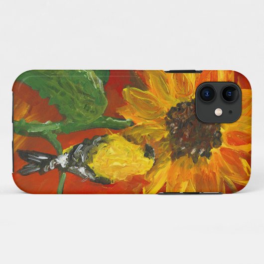 Zonnebloem met Goldfinch Case-Mate iPhone Case (Achterkant (horizontaal))
