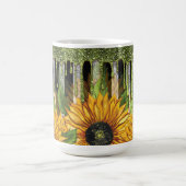 Zonnebloem met Groene Glitter Koffiemok (Center)