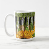 Zonnebloem met Groene Glitter Koffiemok (Links)