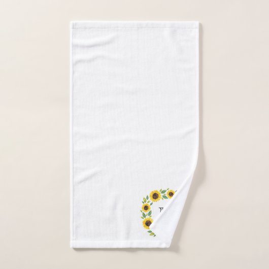 Zonnebloem, met hand geslepen Waterverf Bad Handdoek (Handdoek)