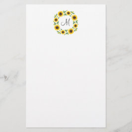 Zonnebloem, met hand geslepen Waterverf Briefpapier