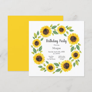 Zonnebloem, met hand geslepen Waterverf Kaart