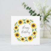 Zonnebloem, met hand geslepen Waterverf Kaart (Staand voorkant)