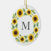 Zonnebloem, met hand geslepen Waterverf Keramisch Ornament (Rechts)