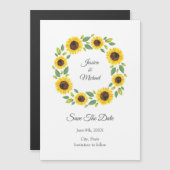 Zonnebloem, met hand geslepen Waterverf Magnetische Uitnodiging (Voorkant / Achterkant)