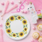Zonnebloem, met hand geslepen Waterverf Papieren Bordje (Feest)