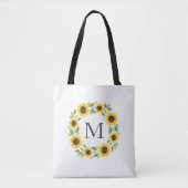 Zonnebloem, met hand geslepen Waterverf Tote Bag (Voorkant)