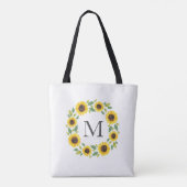 Zonnebloem, met hand geslepen Waterverf Tote Bag (Achterkant)