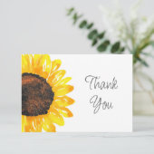 Zonnebloem met handmatige Waterverf Bedankkaart (Staand voorkant)
