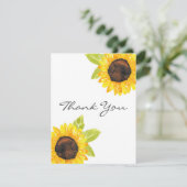 Zonnebloem met handmatige Waterverf Bedankkaart (Staand voorkant)