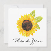 Zonnebloem met handmatige Waterverf Bedankkaart (Voorkant)