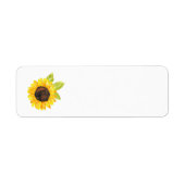Zonnebloem met handmatige Waterverf Etiket (Voorkant)
