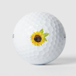 Zonnebloem met handmatige Waterverf Golfballen