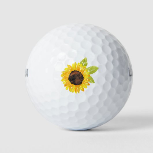 Zonnebloem met handmatige Waterverf Golfballen (Voorkant)