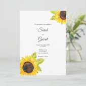 Zonnebloem met handmatige Waterverf Kaart (Staand voorkant)