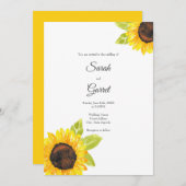 Zonnebloem met handmatige Waterverf Kaart (Voorkant / Achterkant)