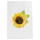 Zonnebloem met handmatige Waterverf Medium Cadeauzakje (Voorkant)