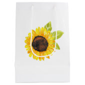 Zonnebloem met handmatige Waterverf Medium Cadeauzakje (Achterkant)