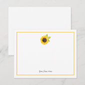 Zonnebloem met handmatige Waterverf Notitiekaartje (Voorkant / Achterkant)