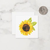 Zonnebloem met handmatige Waterverf Notitiekaartje (Voorkant / Achterkant in situ)