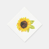 Zonnebloem met handmatige Waterverf Servet (Hoek)