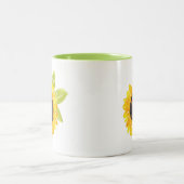 Zonnebloem met handmatige Waterverf Tweekleurige Koffiemok (Center)