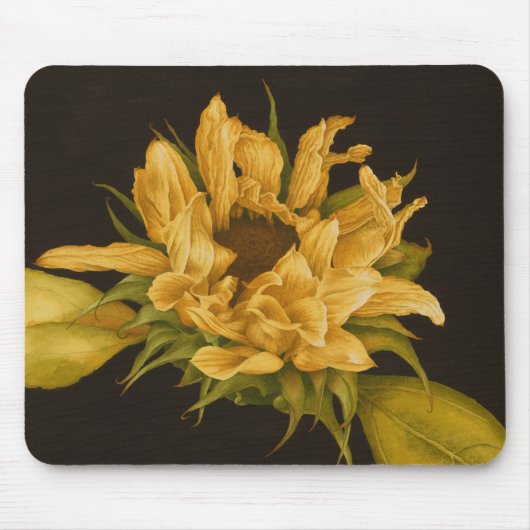 Zonnebloem met hoofdpijn mousepad muismat (Voorkant)