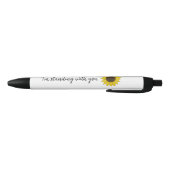 Zonnebloem met ik sta met je Quote Zwarte Inkt Pen (Bodem)
