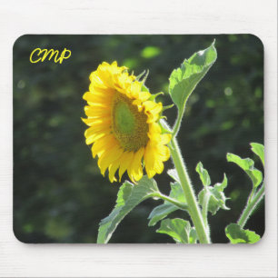 Zonnebloem met je Initialen Muismat