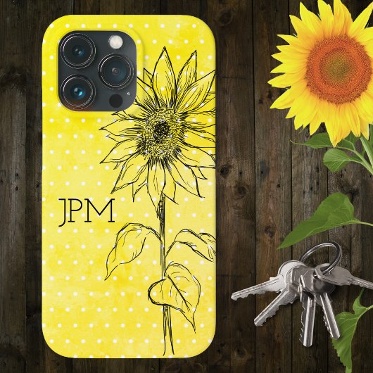 Zonnebloem met landstijl gele hand Case-Mate iPhone case