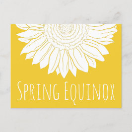 zonnebloem met lente-equinox briefkaart