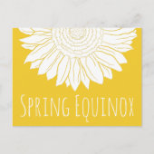 zonnebloem met lente-equinox briefkaart (Voorkant)