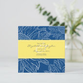 Zonnebloem met lint Save the Date: Navy Geel Save The Date (Staand voorkant)