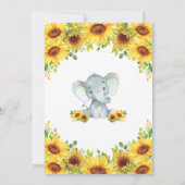 Zonnebloem met luchtige ezels Neutraal Baby shower Kaart (Achterkant)