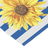 Zonnebloem met marinestrepen korte tafelloper (Hoek)