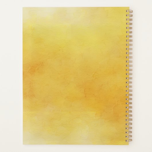 Zonnebloem met Monogram scriptnaam waterverf Planner (Achterkant)