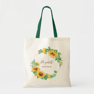 Zonnebloem met naam Bridal Tote Bag