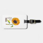 Zonnebloem met naam en Gezegde Bagagelabel (Voorkant horizontaal)