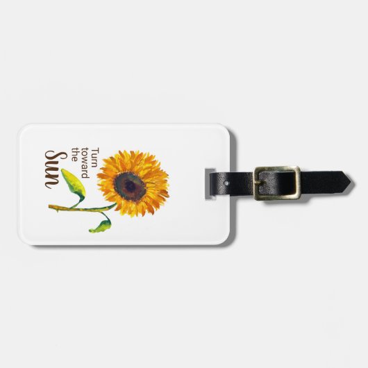 Zonnebloem met naam en Gezegde Bagagelabel (Voorkant horizontaal)