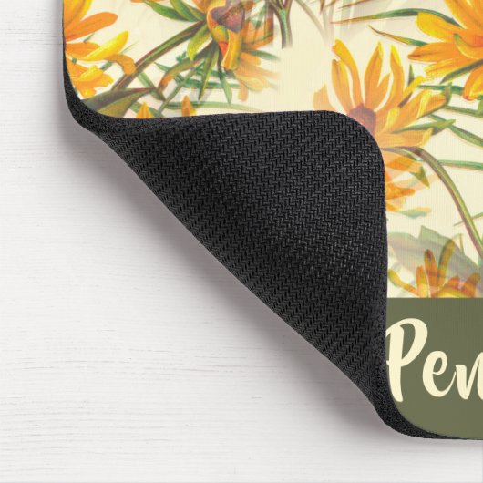  zonnebloem met naam muismat (Hoek)