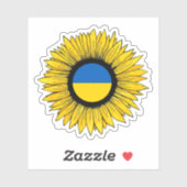 Zonnebloem met Oekraïense vlag Sticker (Vel)