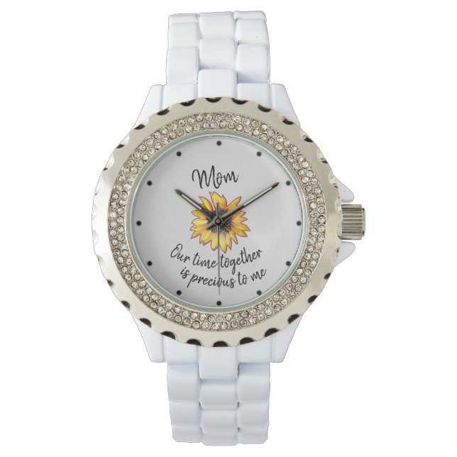  zonnebloem met onze tijd samen Mam Quote Horloge (Voorkant)