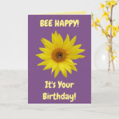 Zonnebloem met Paars en geel bijen Kaart (Gele Bloem)