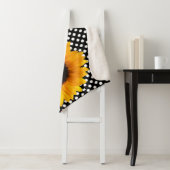 Zonnebloem met Polka Dots Sherpa Blanket Sherpa Deken (In situ)