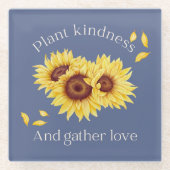 Zonnebloem met Quote Onderzetter (Voorkant)