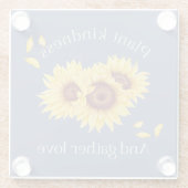 Zonnebloem met Quote Onderzetter (Achterkant)
