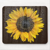 Zonnebloem met regendruppels op raam muismat (Voorkant)