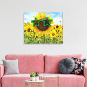 Zonnebloem met Star Sunbril Canvas Afdruk (Insitu (Woonkamer))